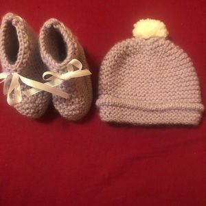 Handmade hat and slippers for baby